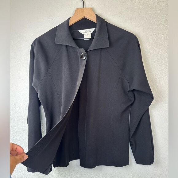Exclusively Misook Open Cardigan One Button Black Size S - Picture 2 of 8
